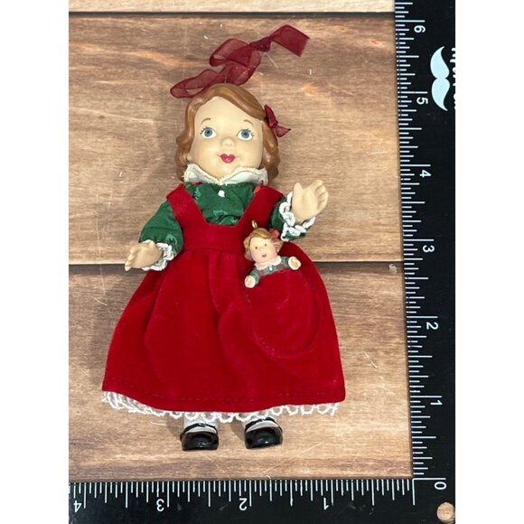 2003 HALLMARK KEEPSAKE ORNAMENT QX8219 MISTLETOE MISS BY NINA AUBE LITTLE GIRL - Picture 6 of 11